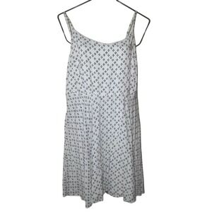 Old Navy Dress XL 14 16 White Black Print‎ Skater A-Line Empire Sundress